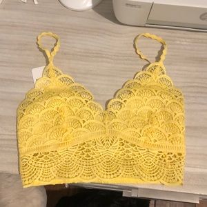 NWT Free people yellow lace bralette size XS